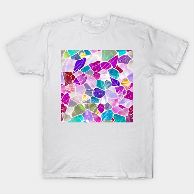 Abstract Marble, gems, precious stones, patchwork, colorful, geometrical,seamless patterns T-Shirt by AISHOPPE